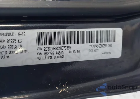 2019 Chrysler 300 300S из США, поврежденный, VIN 2C3CCABGXKH676365